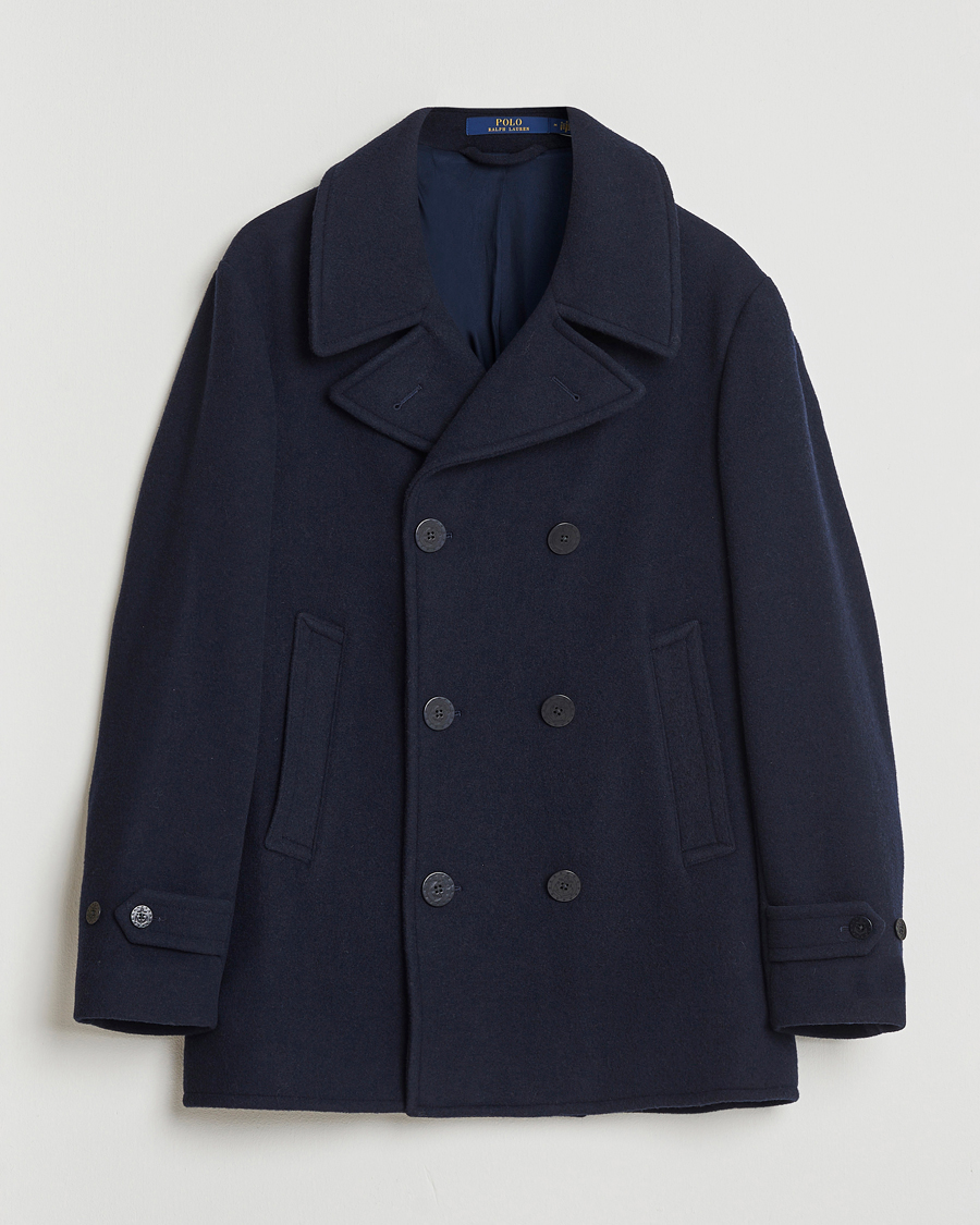 Homme | Manteaux Et Vestes | Polo Ralph Lauren | Lightweight Melton Peacoat Navy