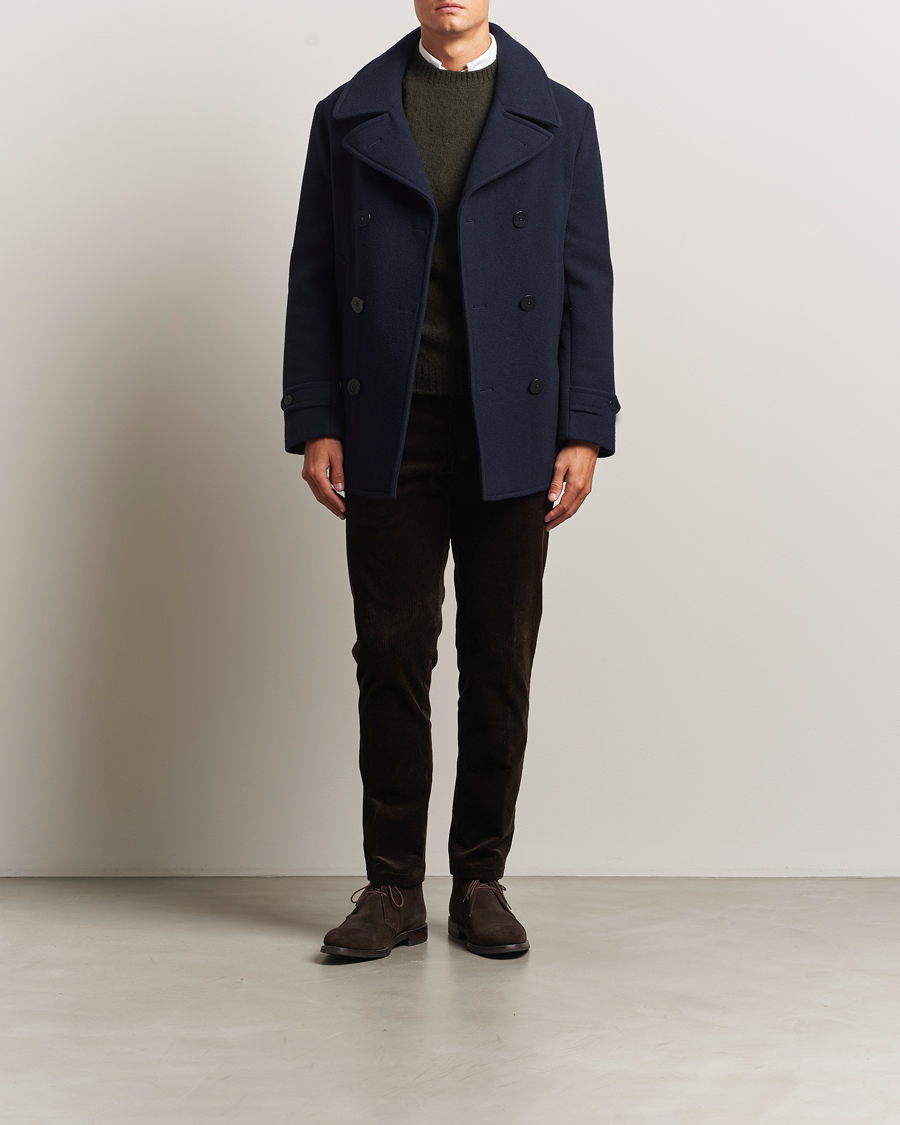 Homme | Manteaux Et Vestes | Polo Ralph Lauren | Lightweight Melton Peacoat Navy