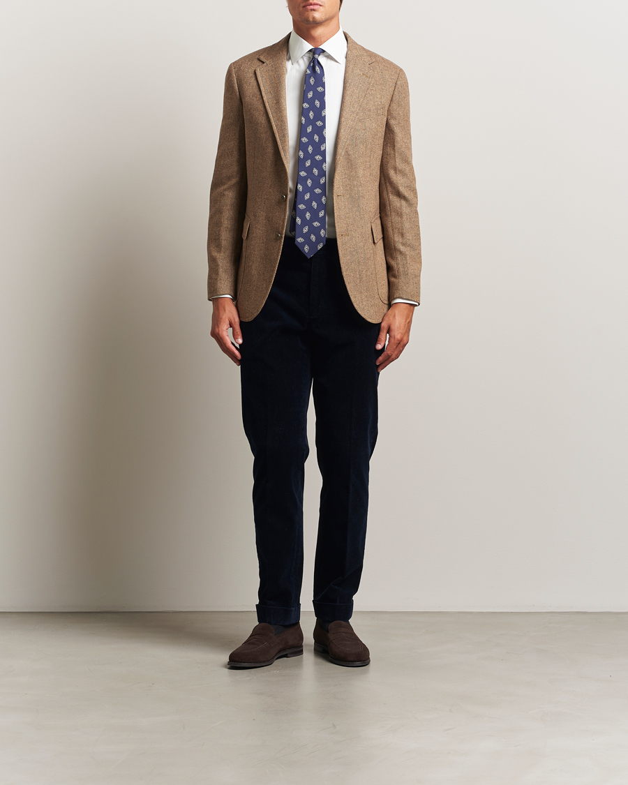 Homme | Blazers | Polo Ralph Lauren | Single Breasted Herringbone Sportcoat Brown/Tan