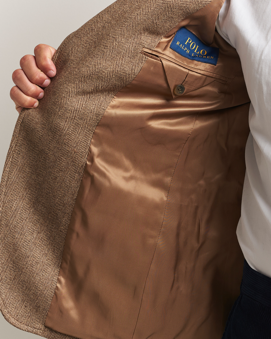 Homme | Blazers | Polo Ralph Lauren | Single Breasted Herringbone Sportcoat Brown/Tan