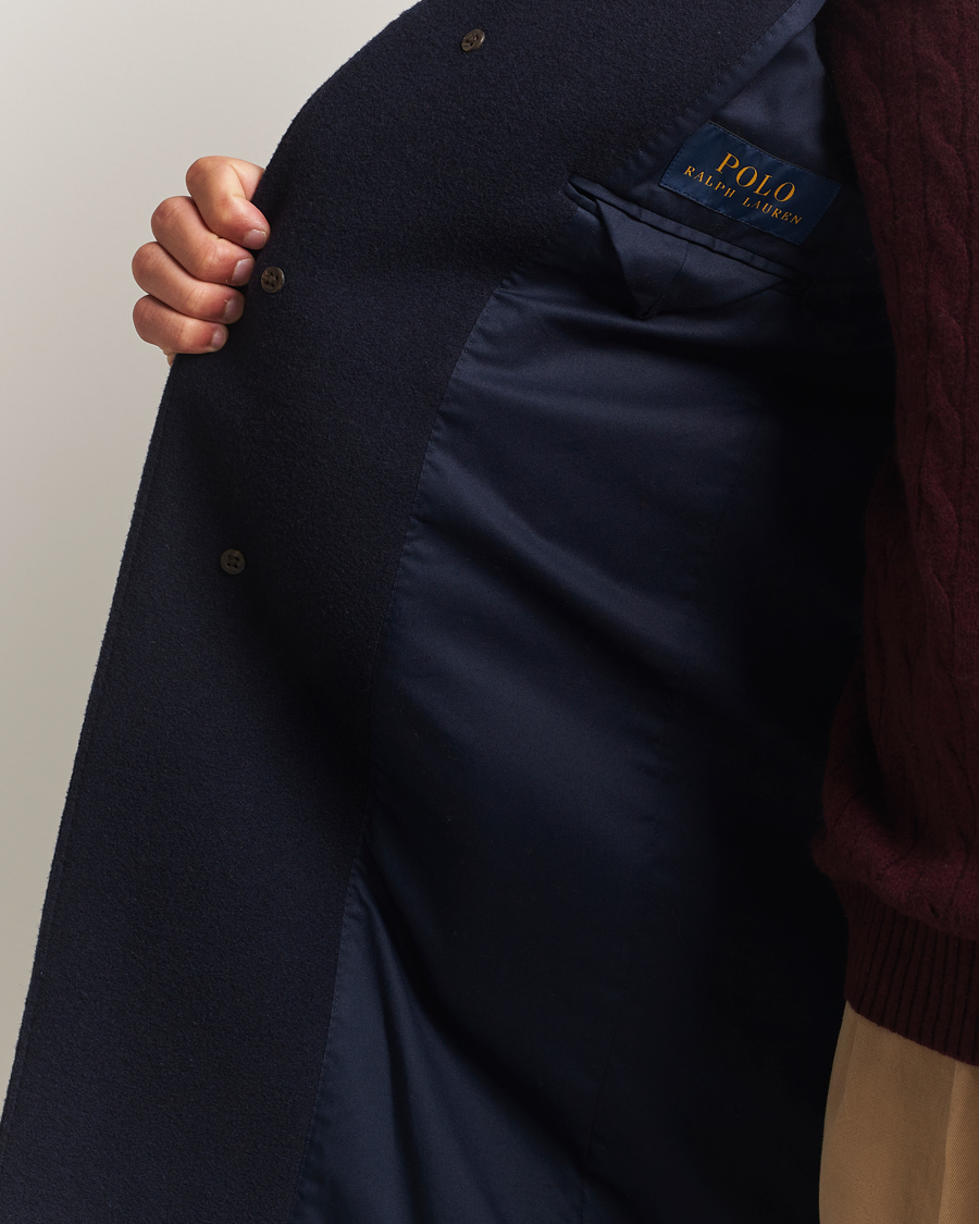 Homme | Manteaux Et Vestes | Polo Ralph Lauren | Single Breasted Melton Coat Navy