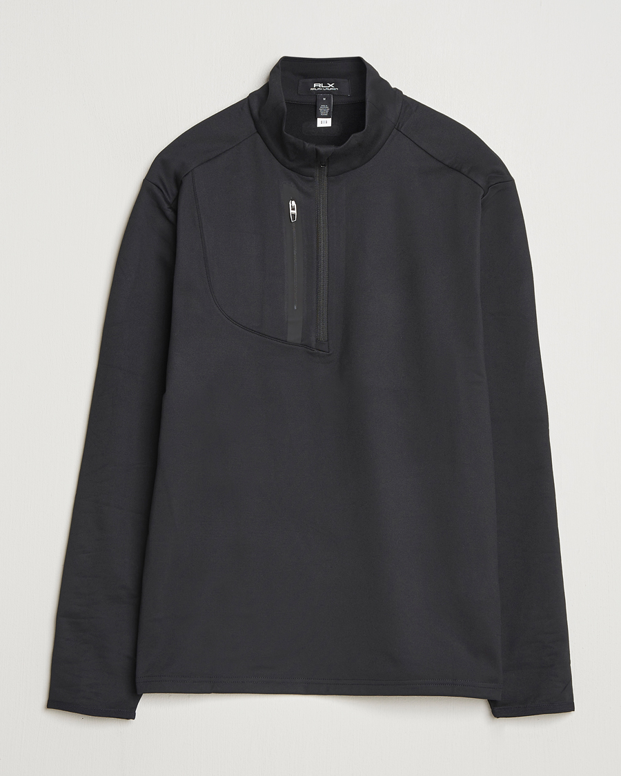 Homme | Pulls Et Tricots | RLX Ralph Lauren | Luxury Jersey Half Zip Polo Black