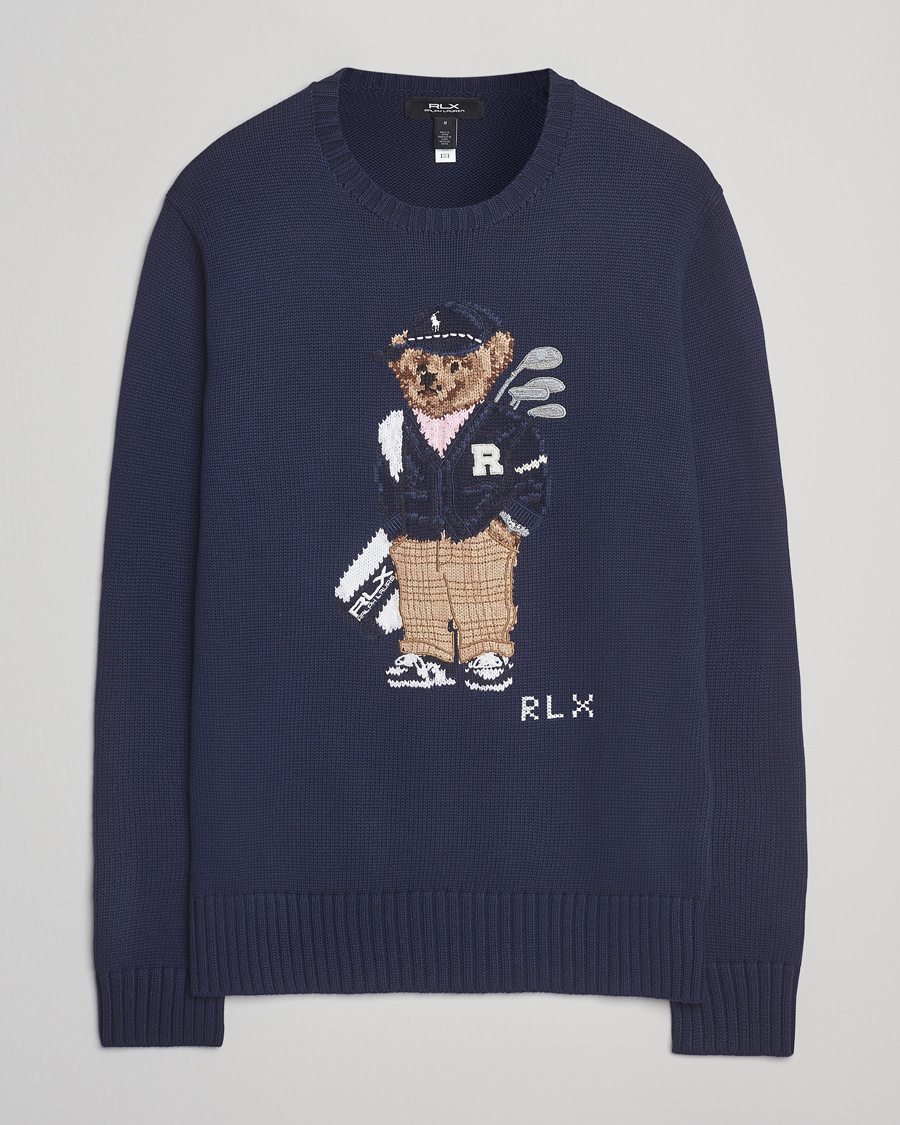 Homme | Pulls Et Tricots | RLX Ralph Lauren | Cotton Crew Neck Bear Sweater Refined Navy