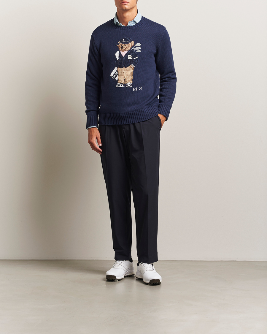 Homme | Pulls Et Tricots | RLX Ralph Lauren | Cotton Crew Neck Bear Sweater Refined Navy