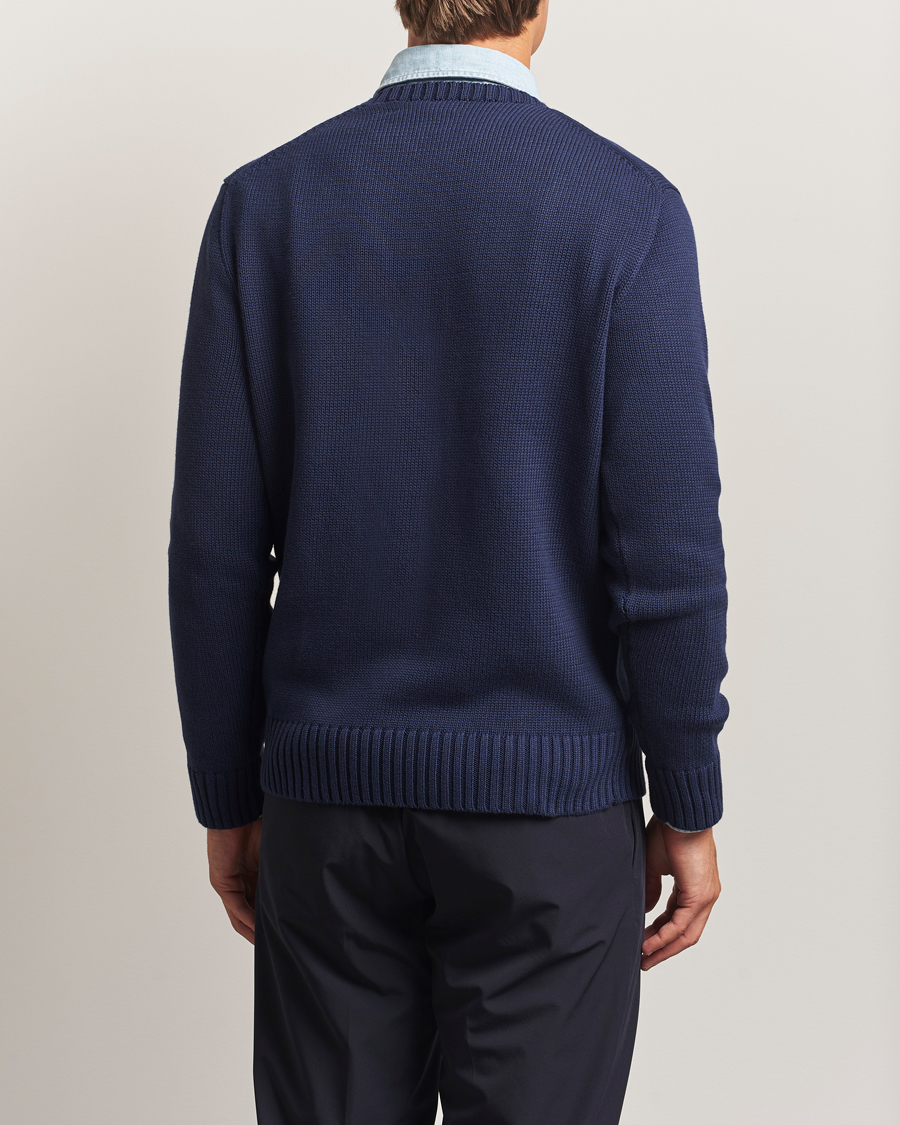 Homme | Pulls Et Tricots | RLX Ralph Lauren | Cotton Crew Neck Bear Sweater Refined Navy