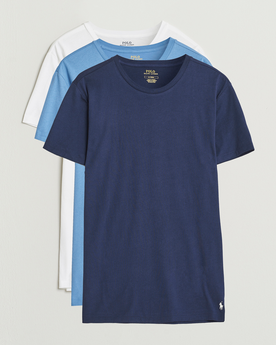Homme | T-shirts | Polo Ralph Lauren | 3-Pack Crew Neck T-Shirt Blue/White/Navy