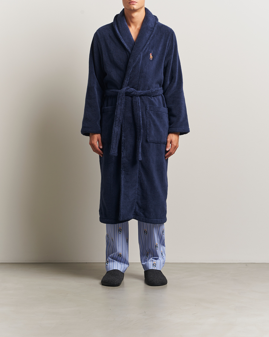 Homme | Peignoirs Et Pyjamas | Polo Ralph Lauren | Cotton Terry Logo Robe Cruise Navy