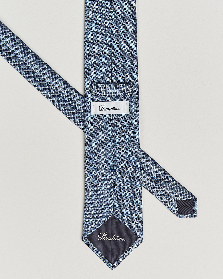 Homme | Stenströms Woven Silk Tie 7,5cm Navy | Stenströms | Woven Silk Tie 7,5cm Navy