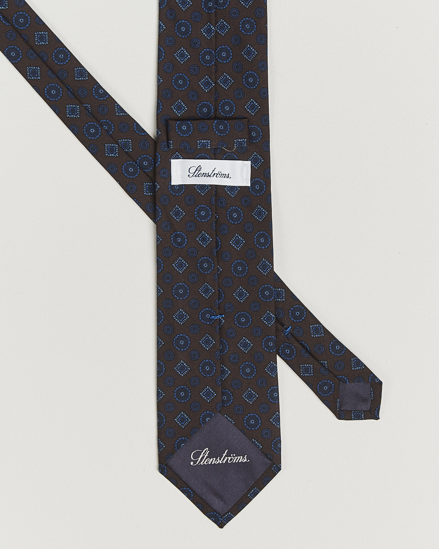 Homme | Stenströms Woven Wool Tie 7,5cm Brown | Stenströms | Woven Wool Tie 7,5cm Brown