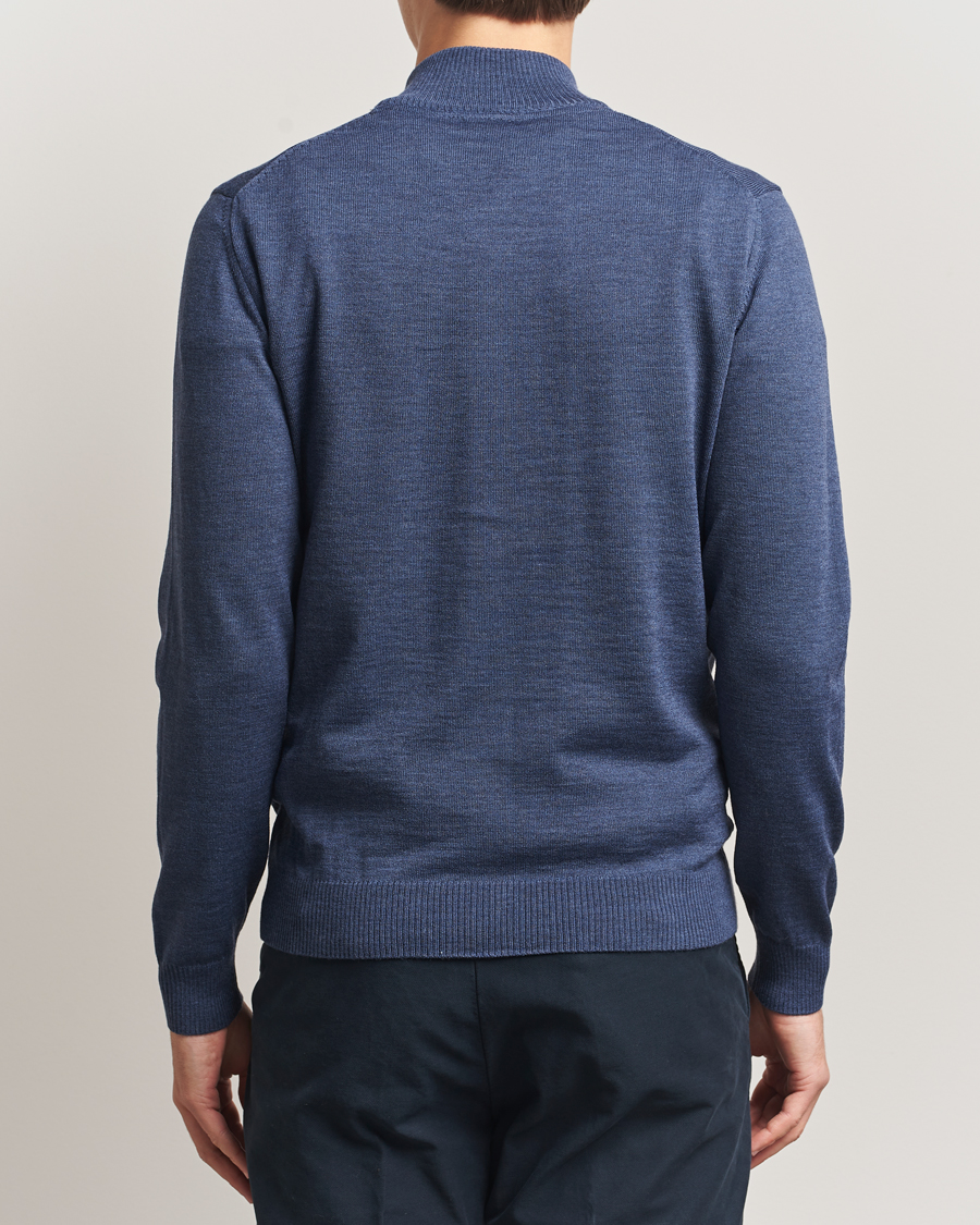 Homme | Pulls Et Tricots | Stenströms | Merino Full Zip Denim Blue