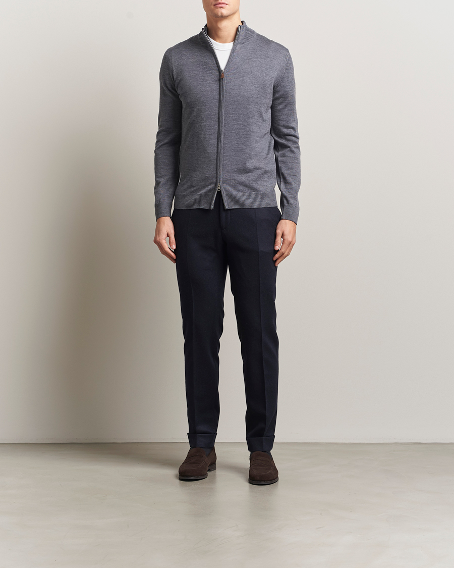 Homme | Pulls Et Tricots | Stenströms | Merino Full Zip Grey