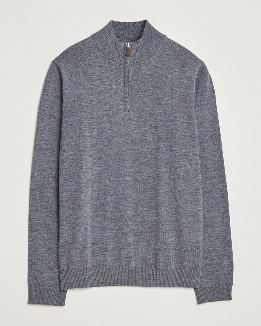 Homme | Pulls Et Tricots | Stenströms | Merino Half-Zip Grey