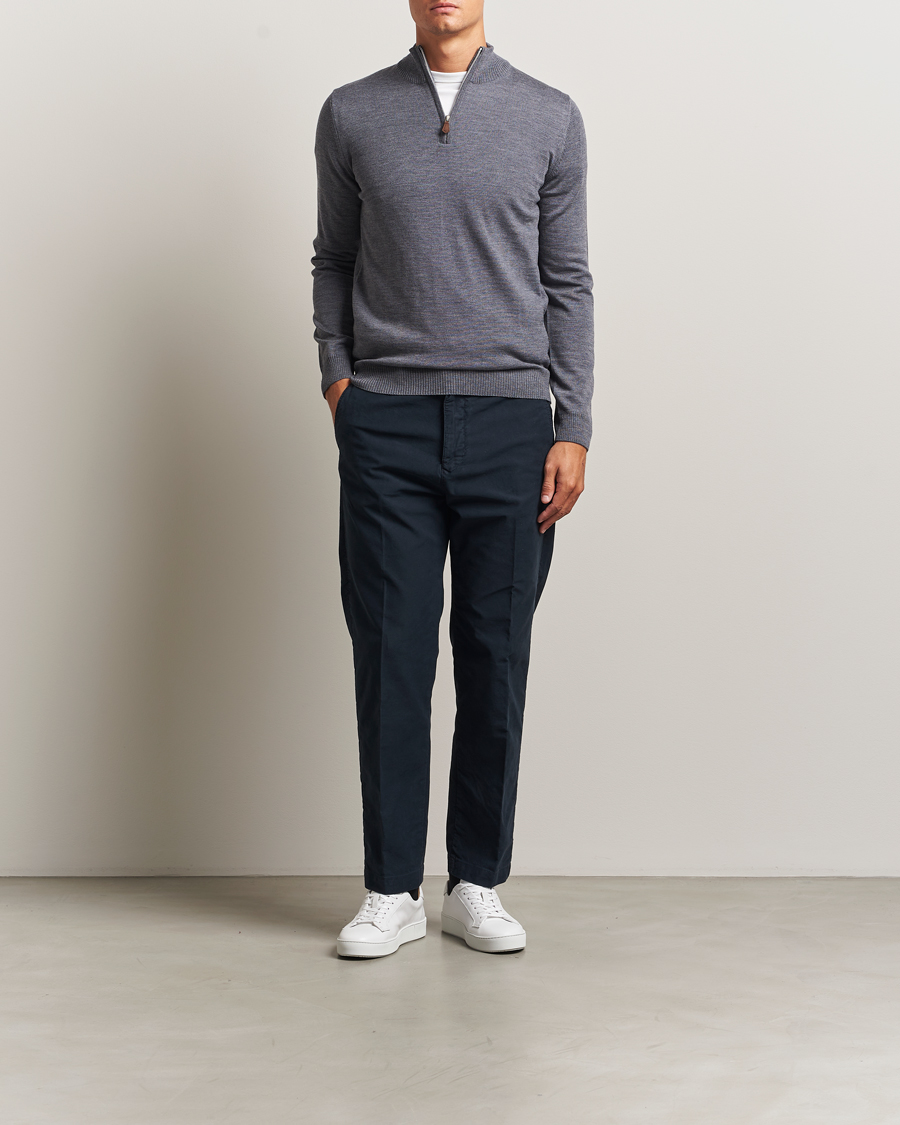 Homme | Pulls Et Tricots | Stenströms | Merino Half-Zip Grey