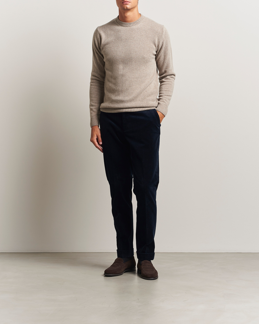 Homme | Pulls Et Tricots | Stenströms | Brushed Merino Crew Neck Light Brown