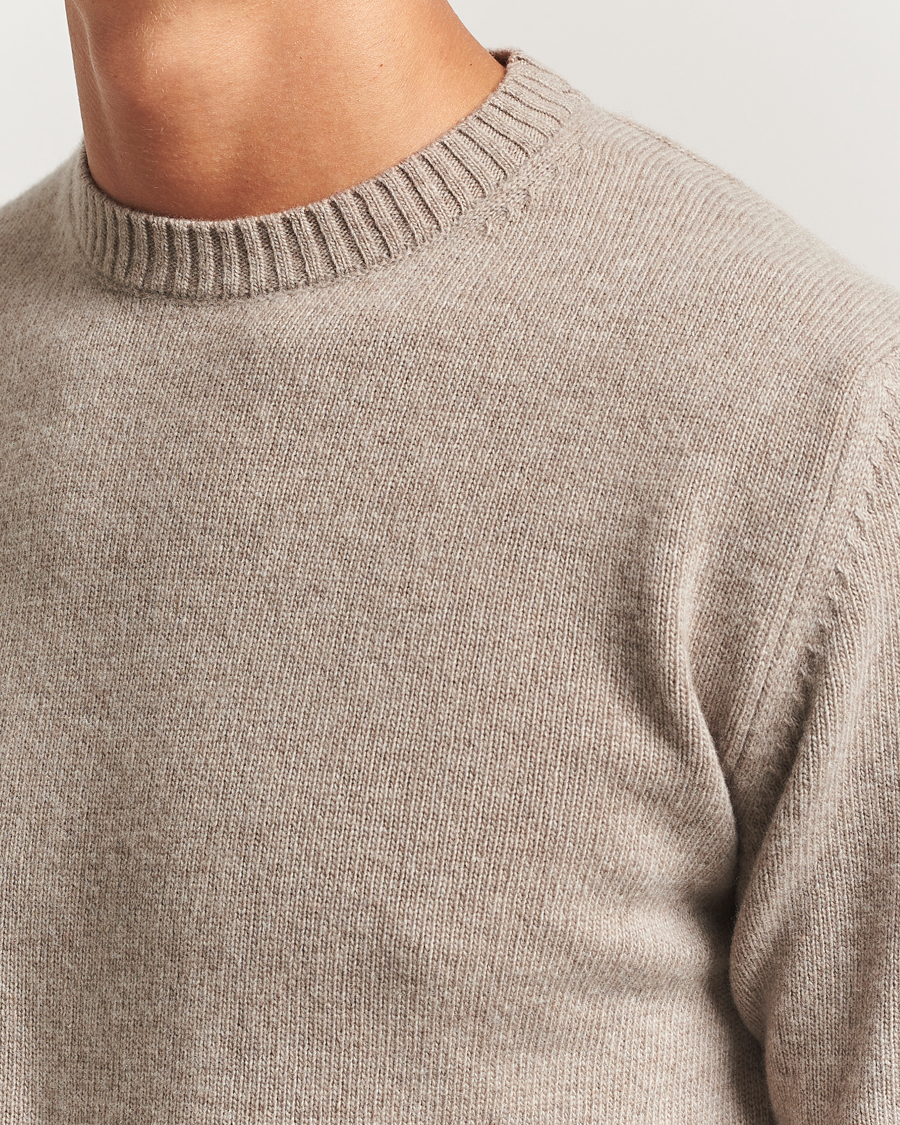 Homme | Pulls Et Tricots | Stenströms | Brushed Merino Crew Neck Light Brown