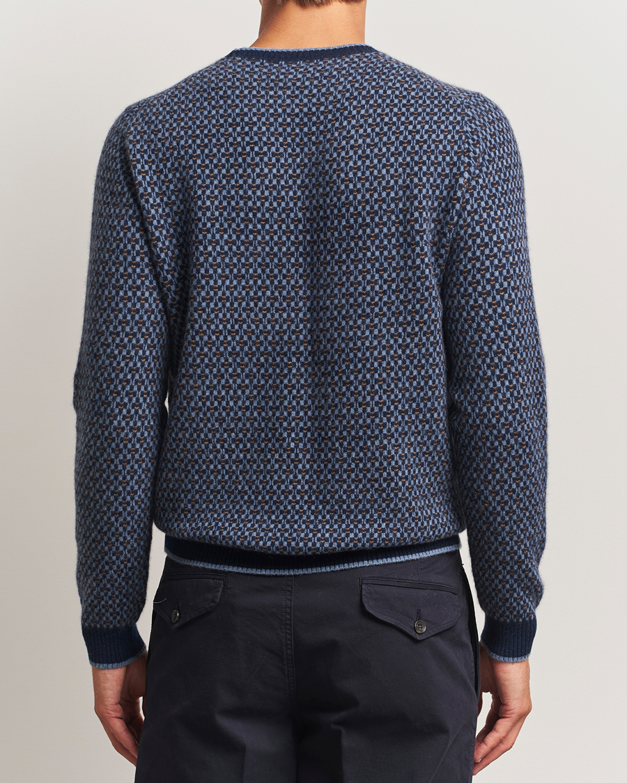 Homme | Pulls Et Tricots | Stenströms | Cashmere Pattern Crewneck Navy