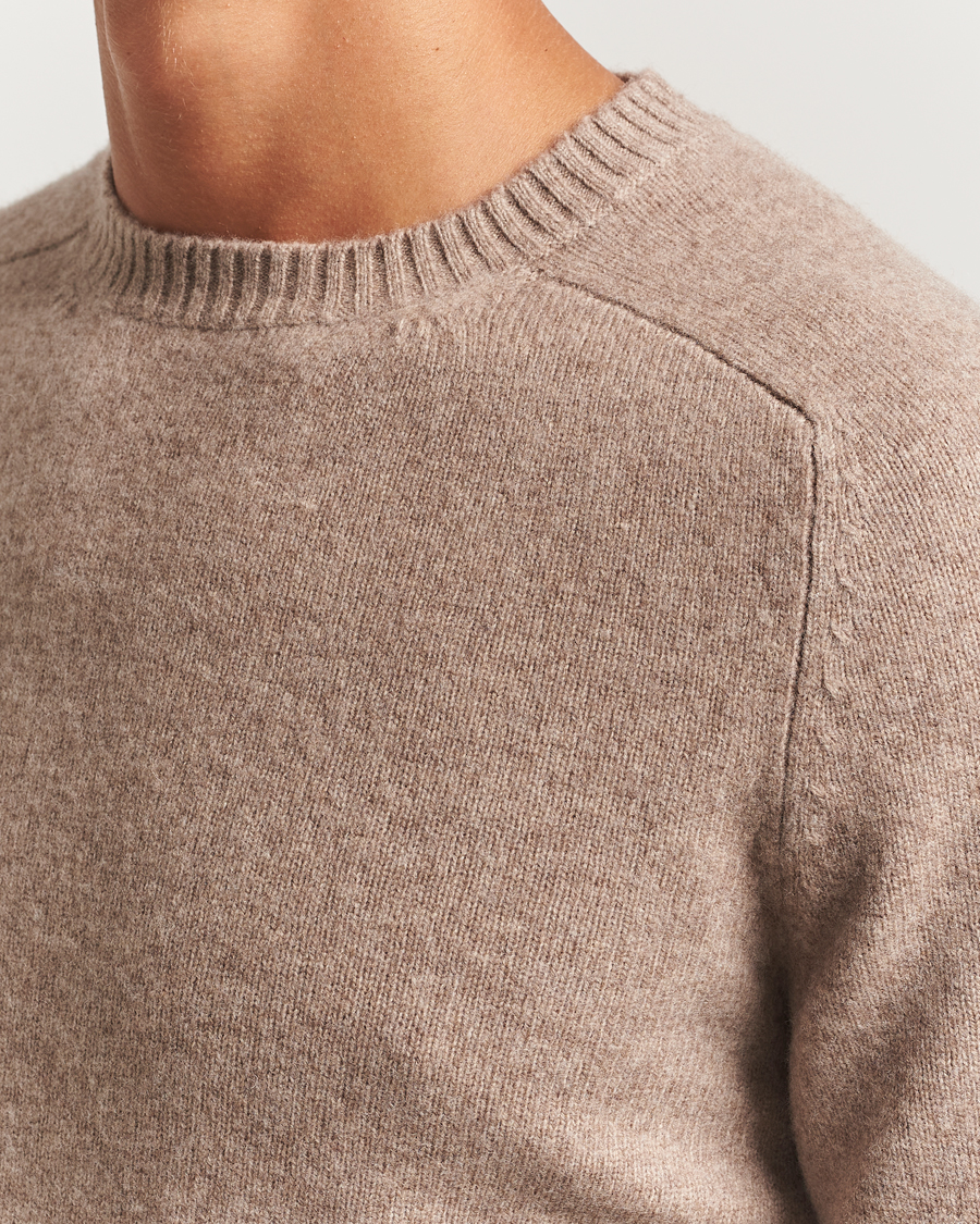 Homme | Pulls Et Tricots | Stenströms | Knitted Yak/Merino Crew Neck Light Brown