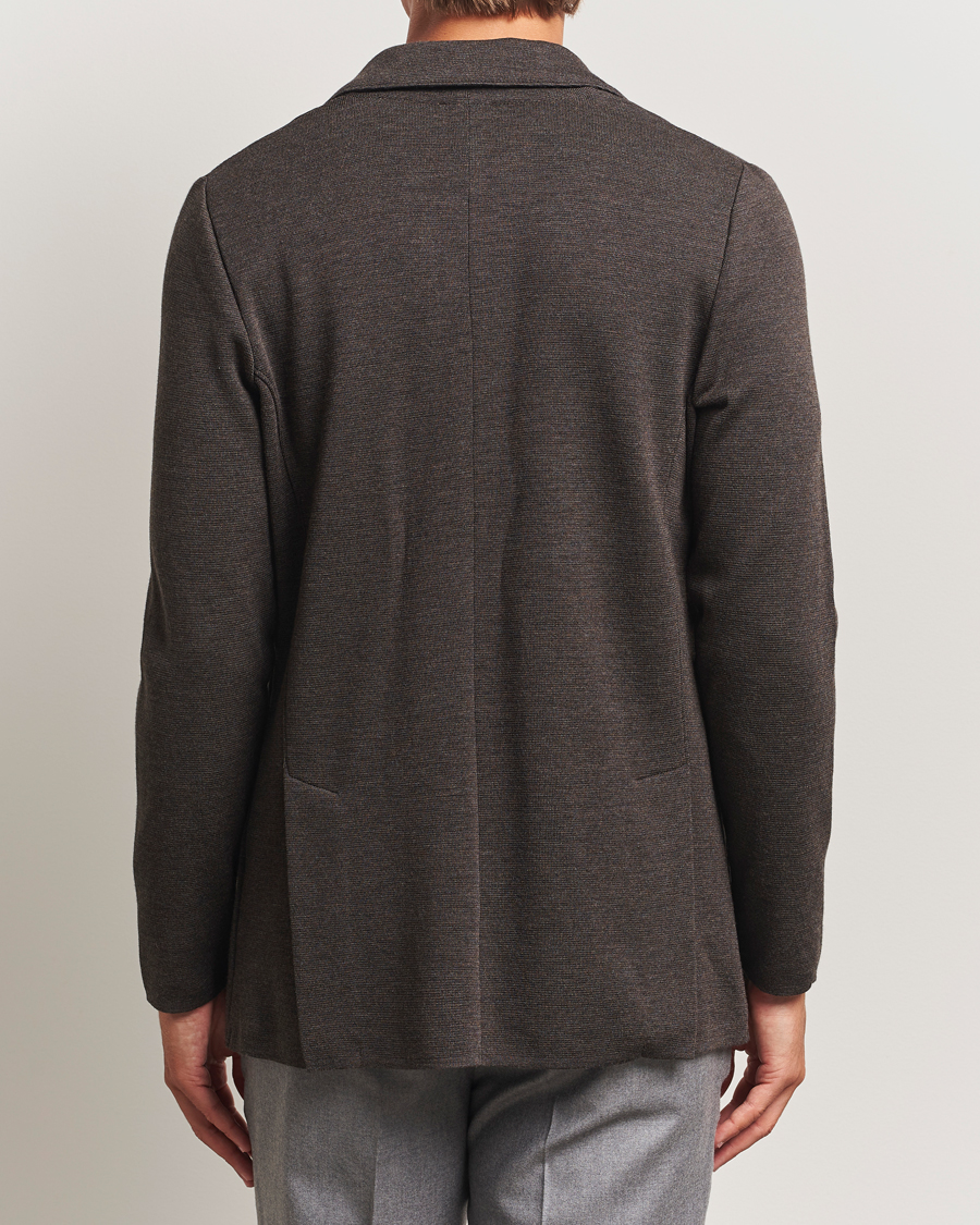 Homme | Blazers | Stenströms | Milano Knitted Merino Blazer Dark Brown