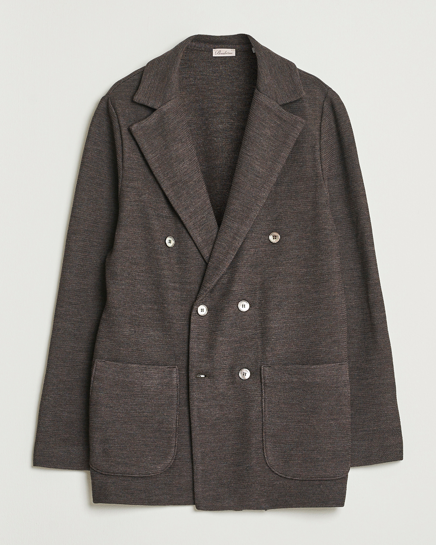 Homme | Blazers | Stenströms | Milano Knitted DB Textured Blazer Dark Brown