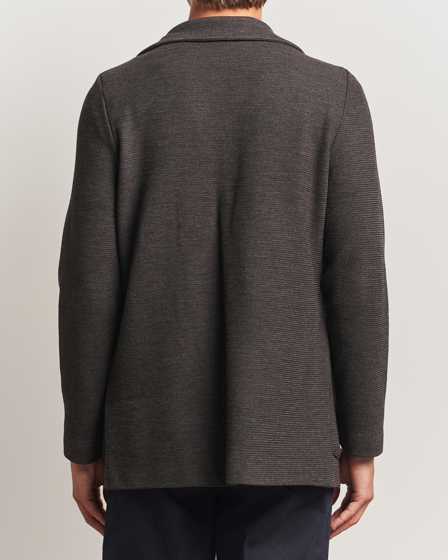 Homme | Blazers | Stenströms | Milano Knitted DB Textured Blazer Dark Brown