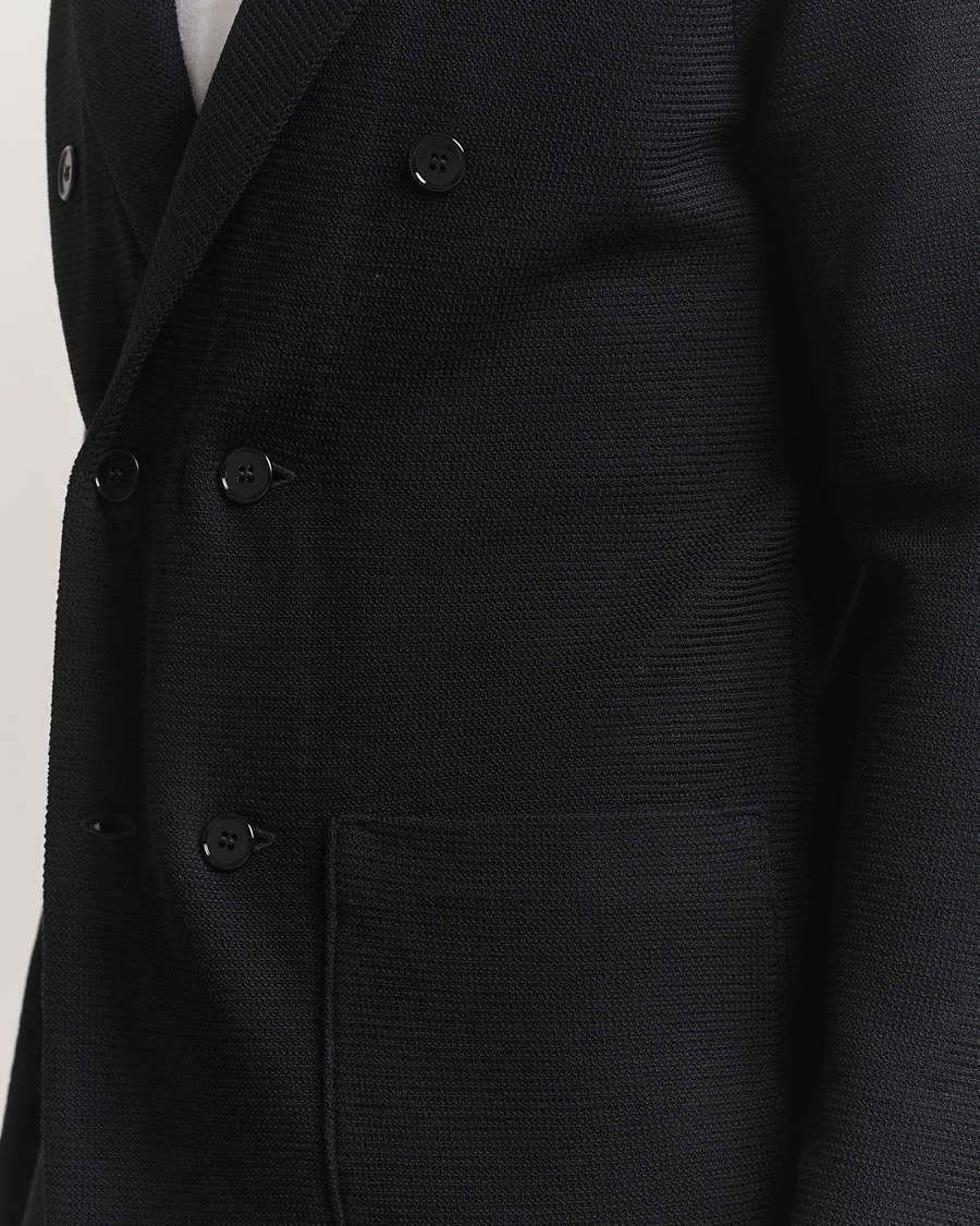 Homme | Blazers | Stenströms | Milano Knitted DB Textured Blazer Black