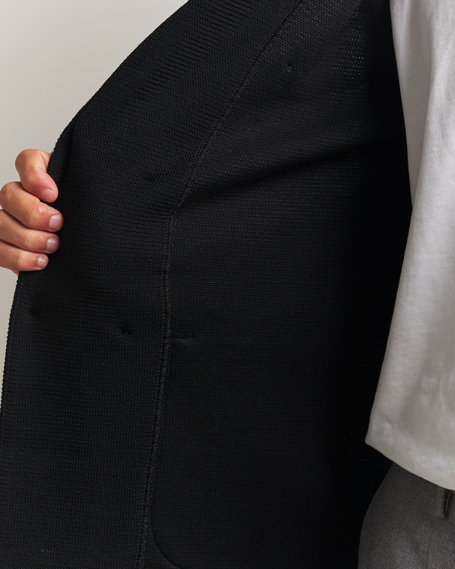 Homme | Blazers | Stenströms | Milano Knitted DB Textured Blazer Black