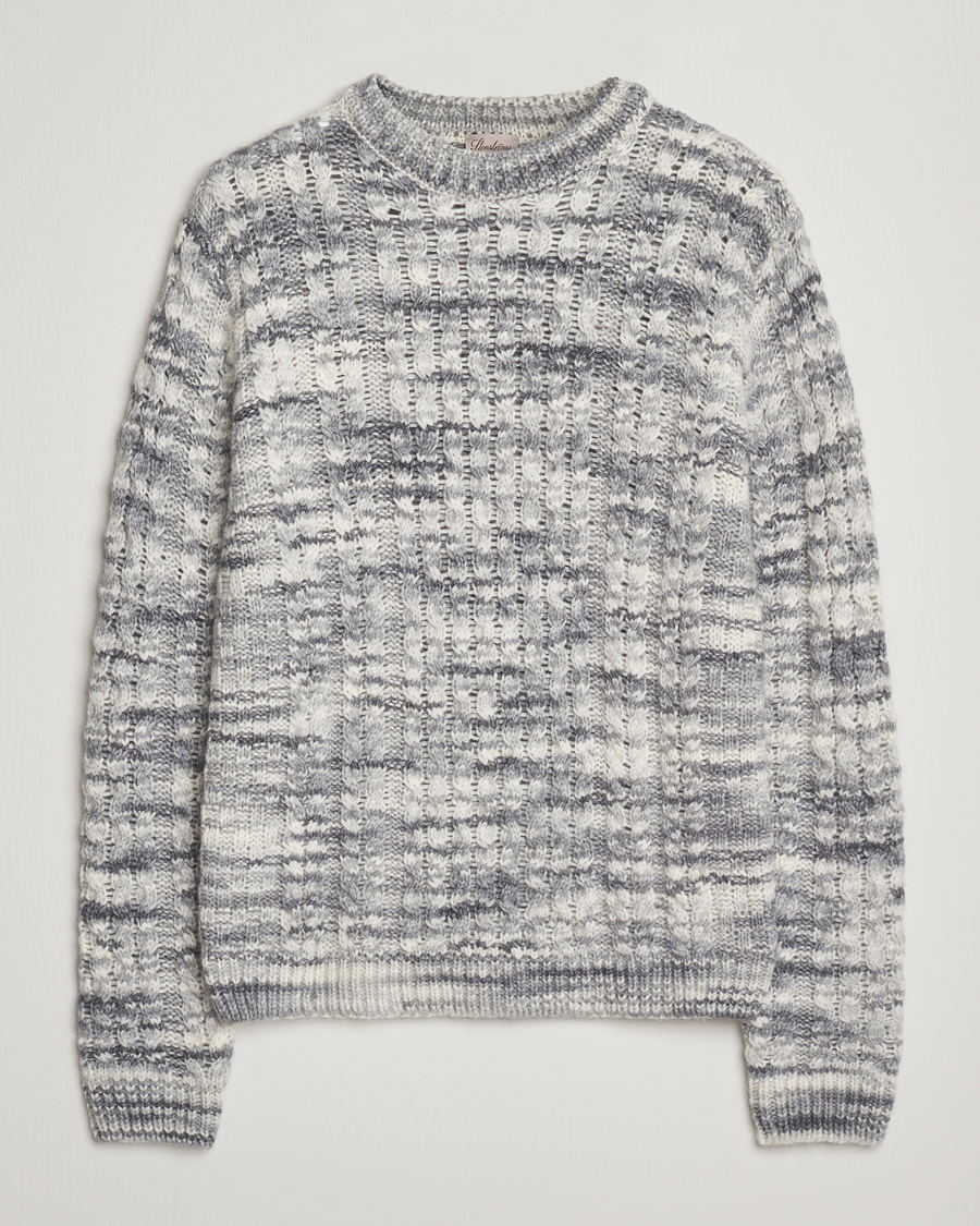 Homme | Pulls Et Tricots | Stenströms | Alpacka Cable Knitted Crew Neck Grey