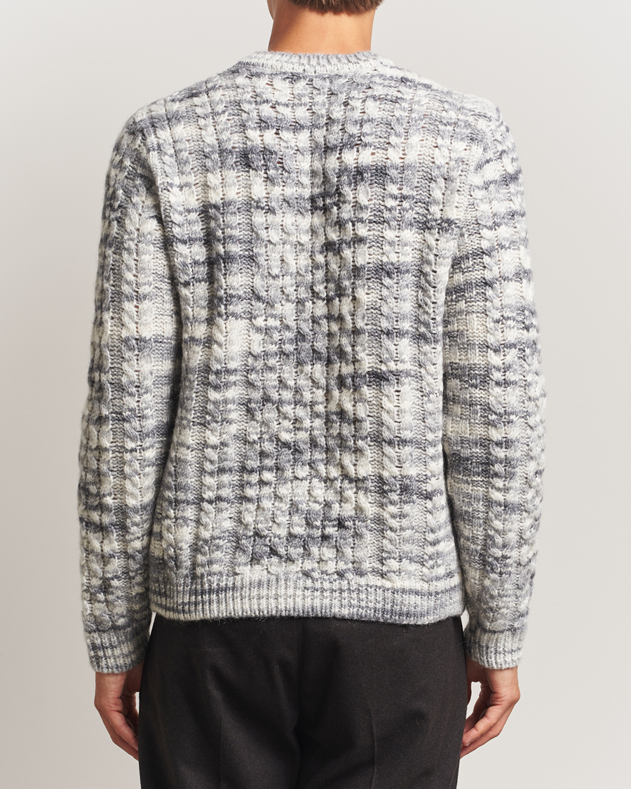 Homme | Pulls Et Tricots | Stenströms | Alpacka Cable Knitted Crew Neck Grey