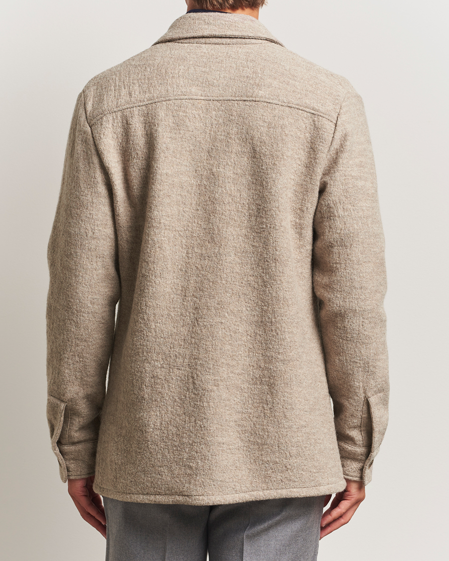 Homme | Chemises | Stenströms | Felted Wool Overshirt Beige