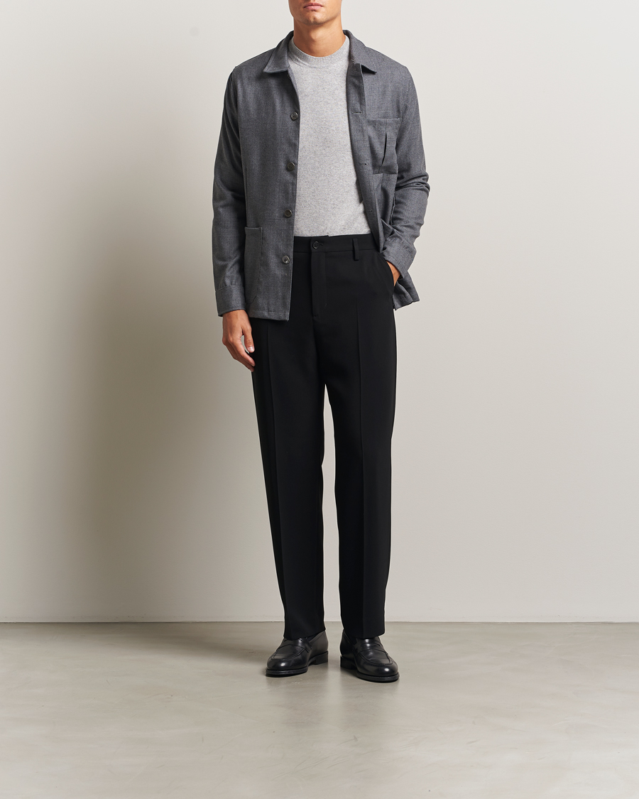 Homme | Chemises | Stenströms | Wool Overshirt Grey