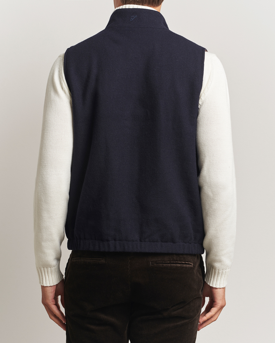 Homme | Manteaux Et Vestes | Stenströms | Reversible Wool Vest Navy
