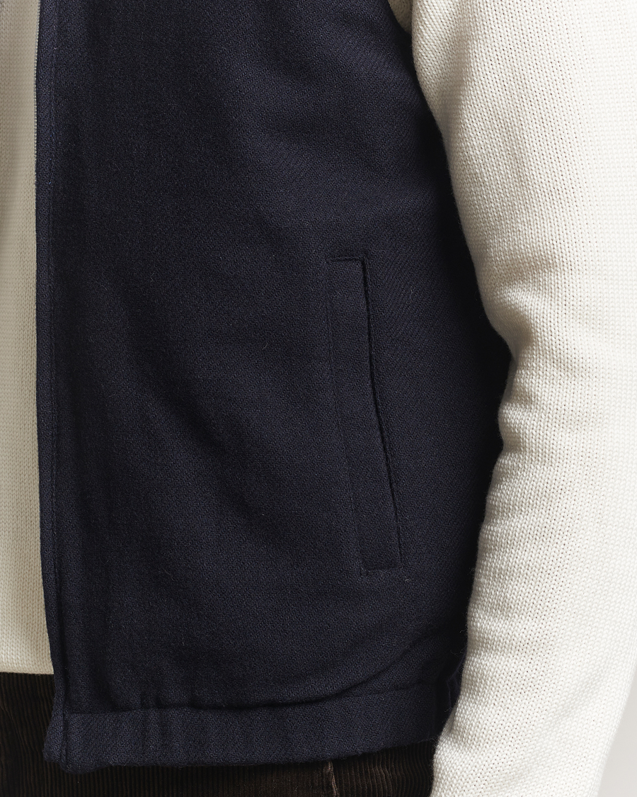 Homme | Gilets | Stenströms | Reversible Wool Vest Navy