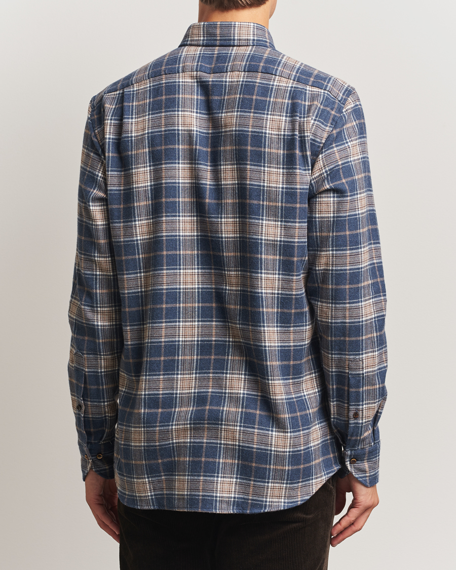 Homme | Chemises | Stenströms | Regular Fit Multi Check Flannel Shirt Blue/Brown