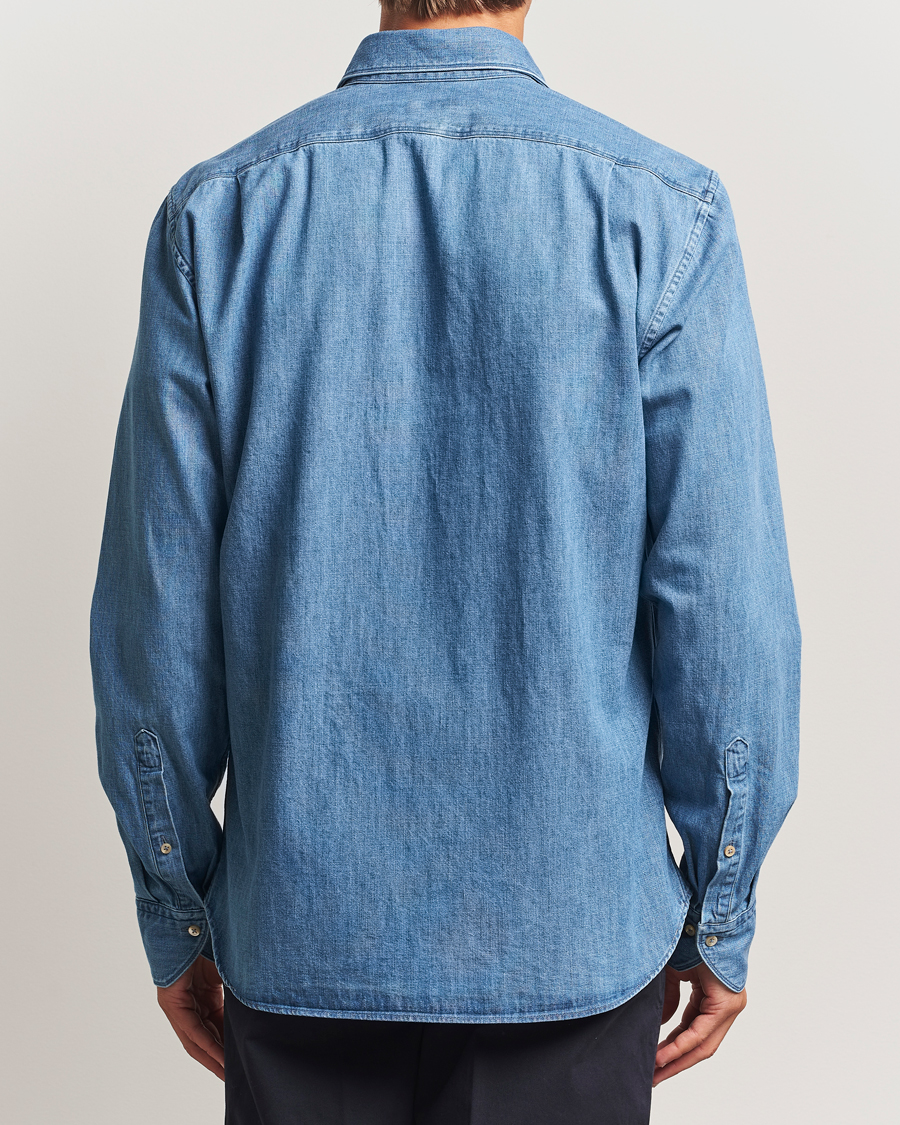 Homme | Chemises | Stenströms | Regular Fit Pocket Denim Shirt Blue