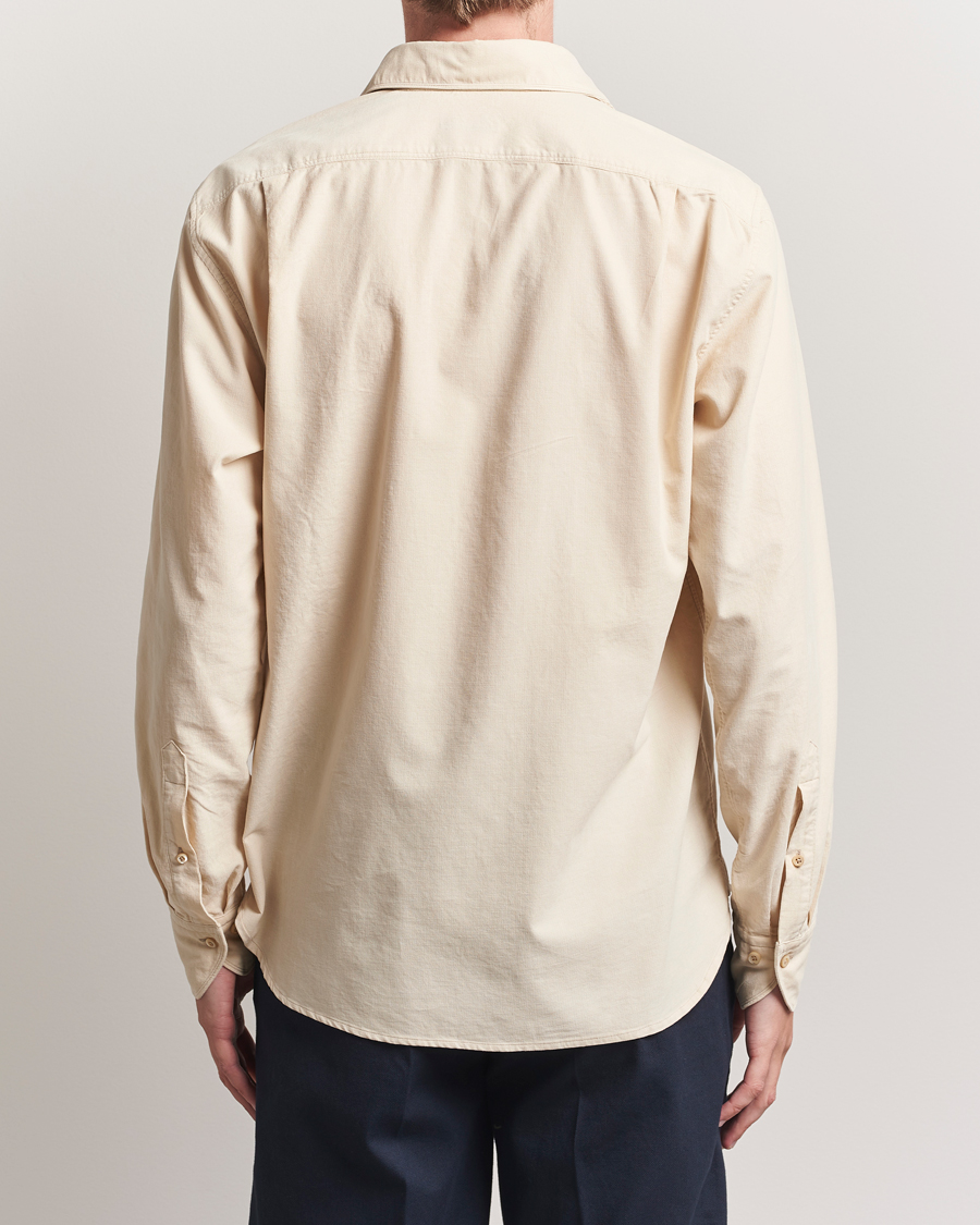 Homme | Chemises | Stenströms | Regular Fit Cut Away Cord Shirt Beige