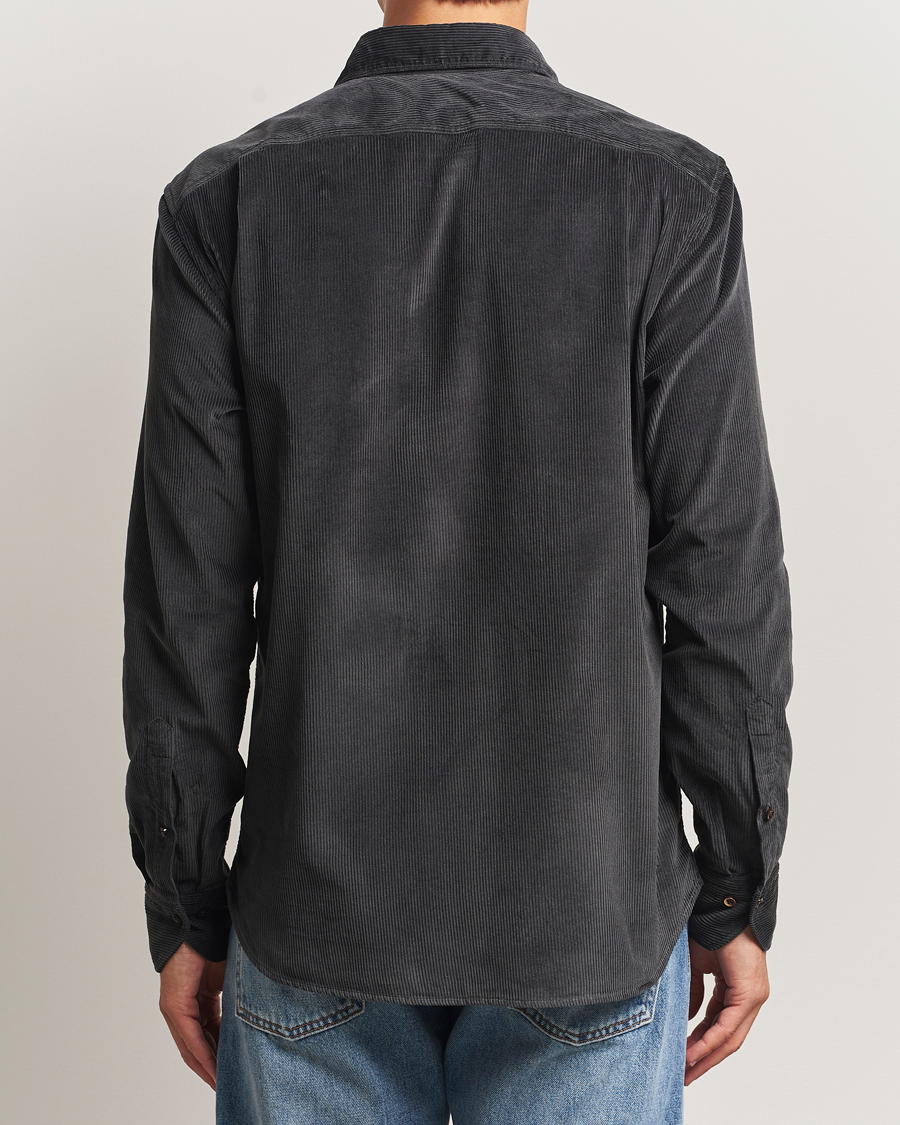 Homme | Chemises | Stenströms | Regular Fit Cord Pocket Shirt Dark Green