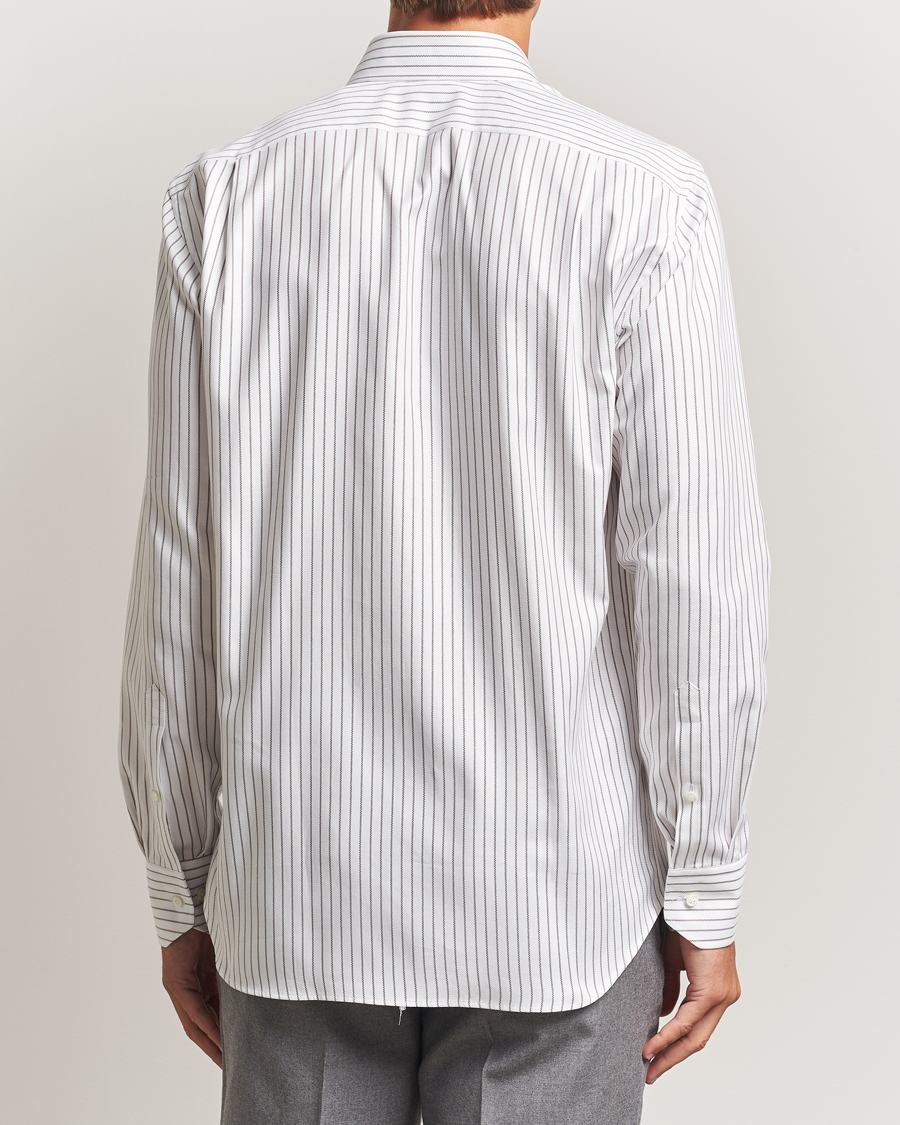 Homme | Chemises | Stenströms | Regular Fit  Oxford Stripe Cut Away Shirt White