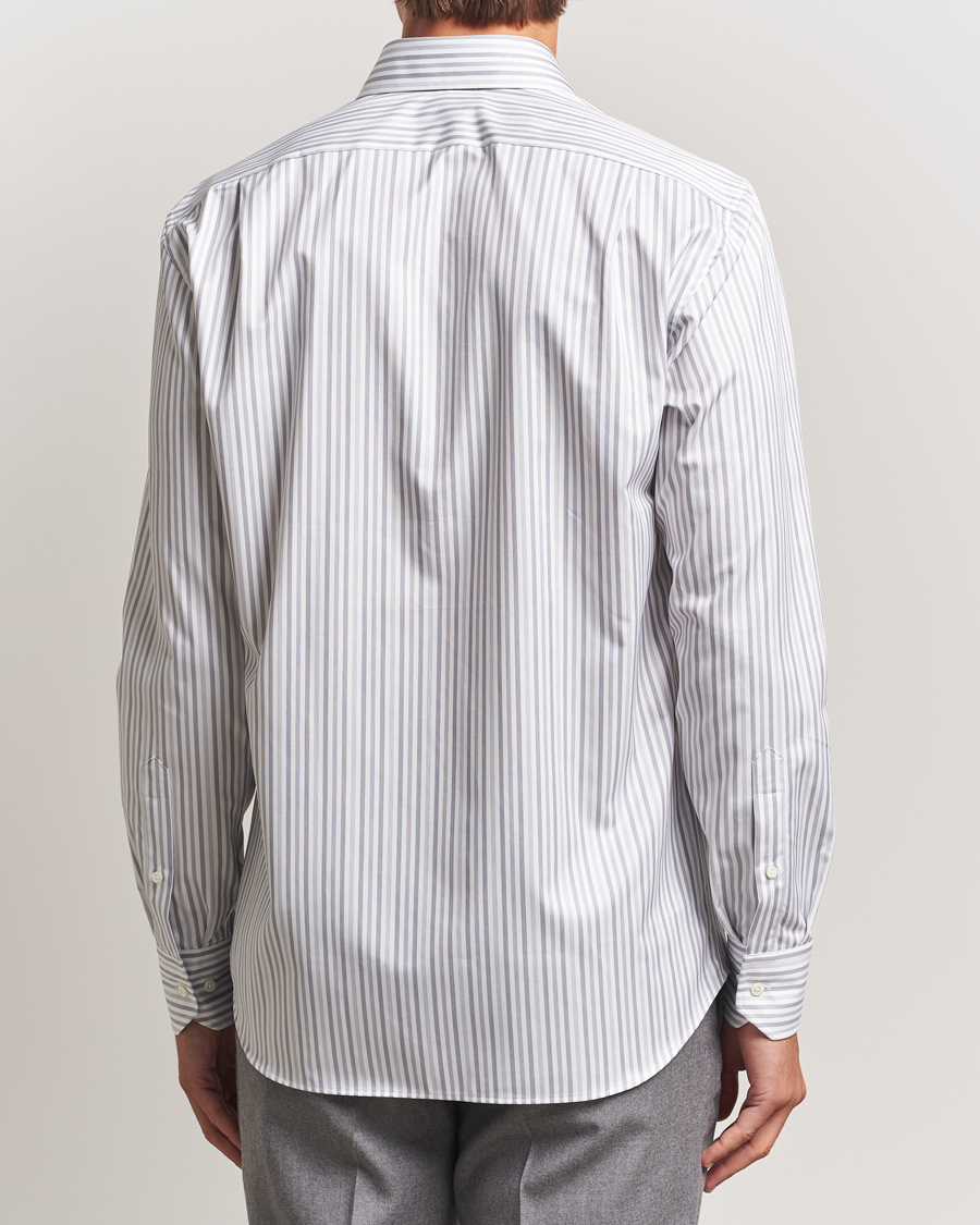 Homme | Chemises | Stenströms | Regular Fit Striped Cut Away Shirt Grey