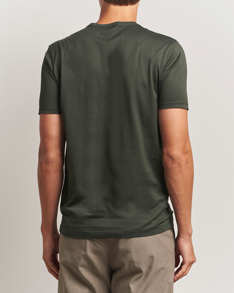 Homme | T-shirts | Sunspel | Crew Neck Q82 Cotton T-Shirt Dark Green