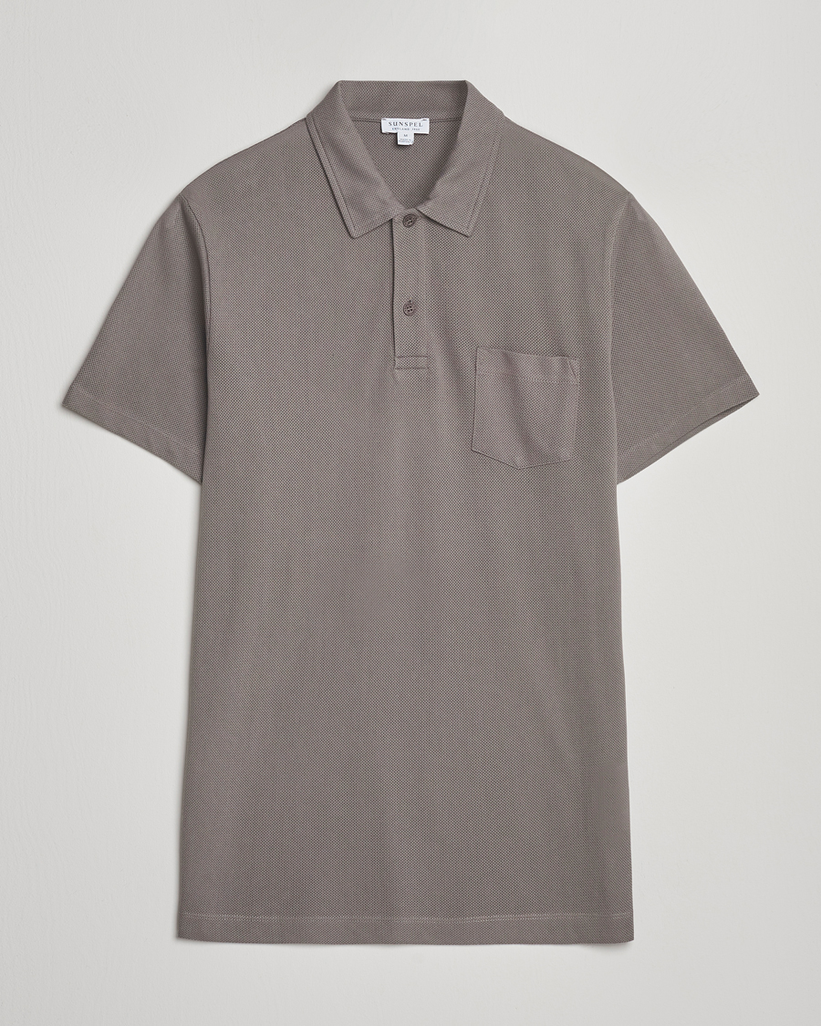 Homme | Polos | Sunspel | Riviera Polo Shirt Iron Grey