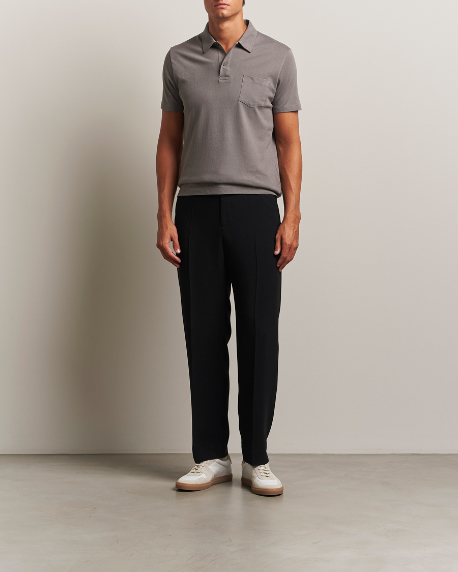 Homme | Polos | Sunspel | Riviera Polo Shirt Iron Grey