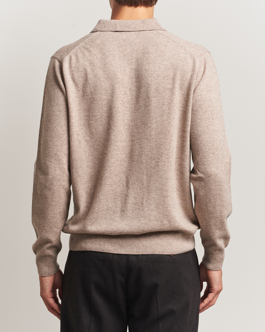 Homme | Pulls Et Tricots | Sunspel | Cashmere Polo Oatmeal Melange