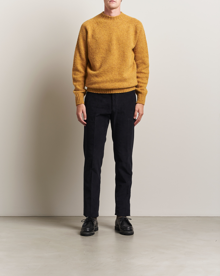 Homme | Pulls Et Tricots | Sunspel | Brushed Shetland Crew Neck Saffron
