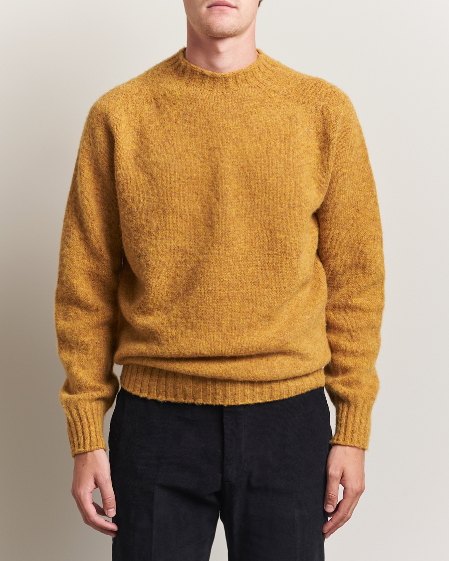 Homme | Pulls Et Tricots | Sunspel | Brushed Shetland Crew Neck Saffron
