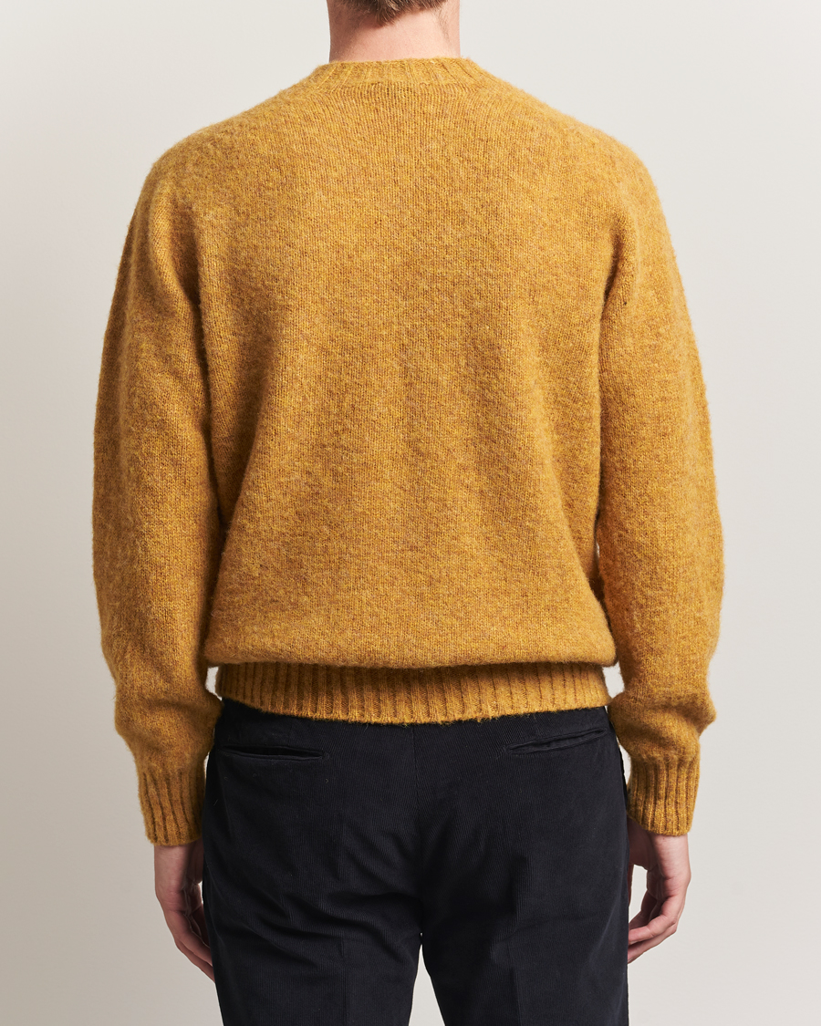Homme | Pulls Et Tricots | Sunspel | Brushed Shetland Crew Neck Saffron