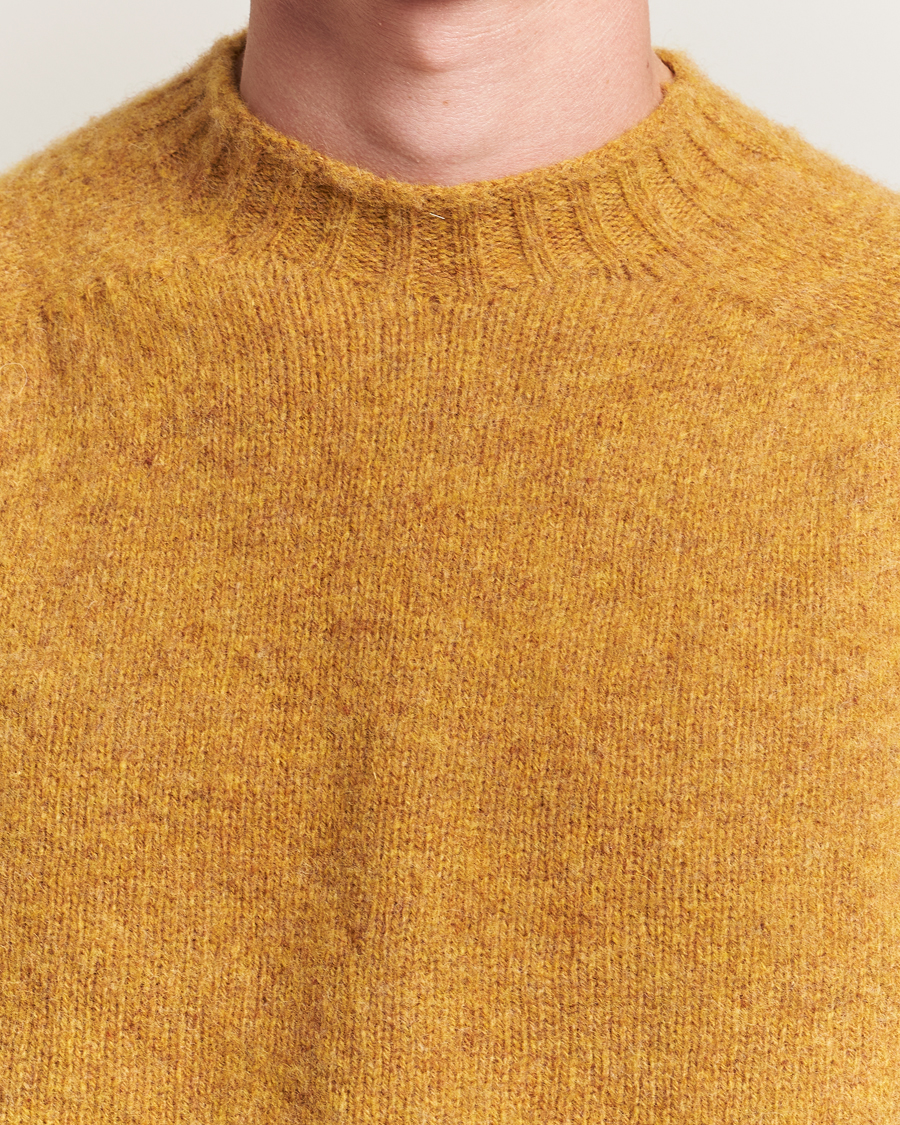 Homme | Pulls Et Tricots | Sunspel | Brushed Shetland Crew Neck Saffron