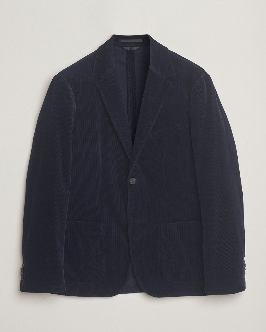 Homme | Blazers | Sunspel | Relaxed Corduroy Blazer Navy