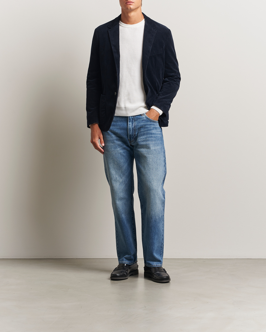 Homme | Blazers | Sunspel | Relaxed Corduroy Blazer Navy