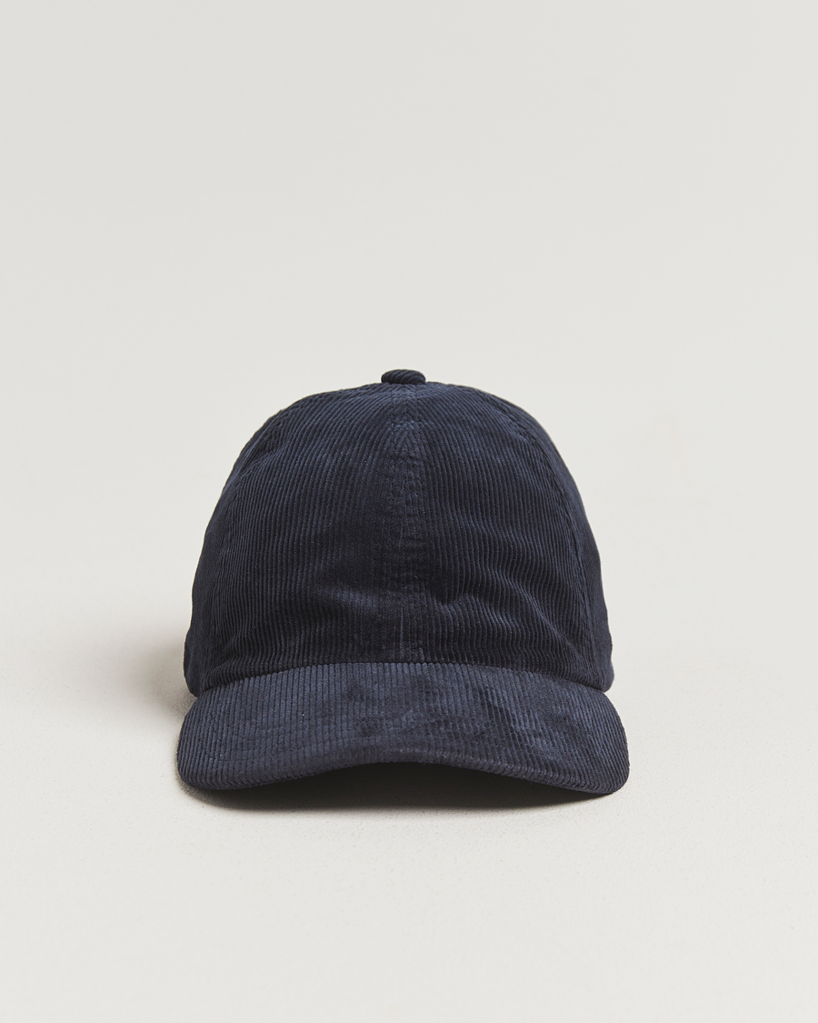 Homme | Bobs Et Casquettes | Sunspel | Corduroy Cap Navy