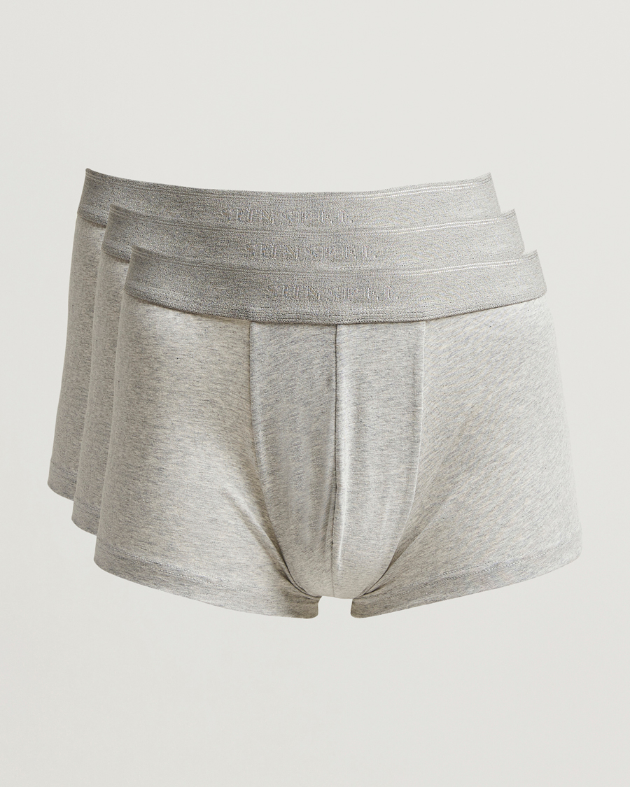 Homme | Sous-Vêtements Et Chaussettes | Sunspel | 3-Pack Cotton Stretch Trunk Grey